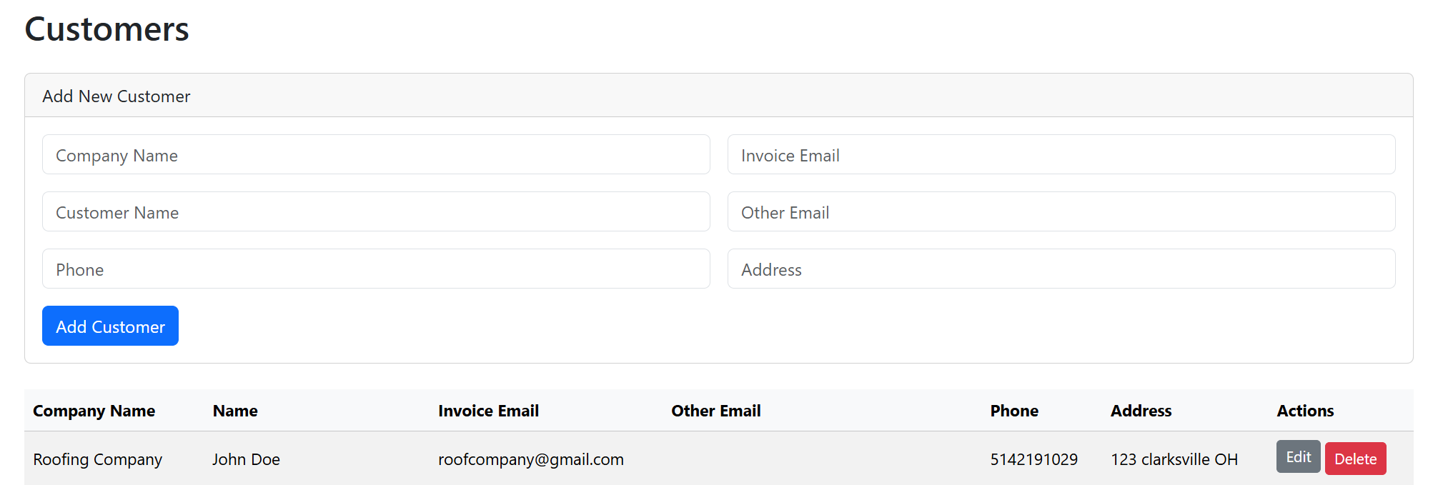 Customer Visual